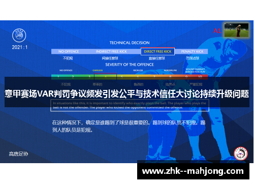 意甲赛场VAR判罚争议频发引发公平与技术信任大讨论持续升级问题 意甲赛场VAR判罚争议频发引发公平与技术信任大讨论持续升级问题